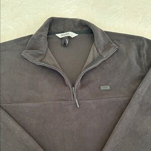 Rains Charcoal Quarter-Zip Fleece Sweater Coat Shacket. Size L